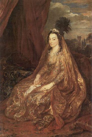 Anthony Van Dyck Portrat der Elisabeth oder Theresia Shirley in orientalischer Kleidung France oil painting art